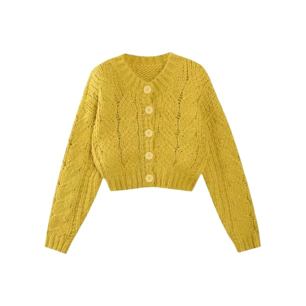 GUOZHEN Горчичный желтый Женский трикотаж