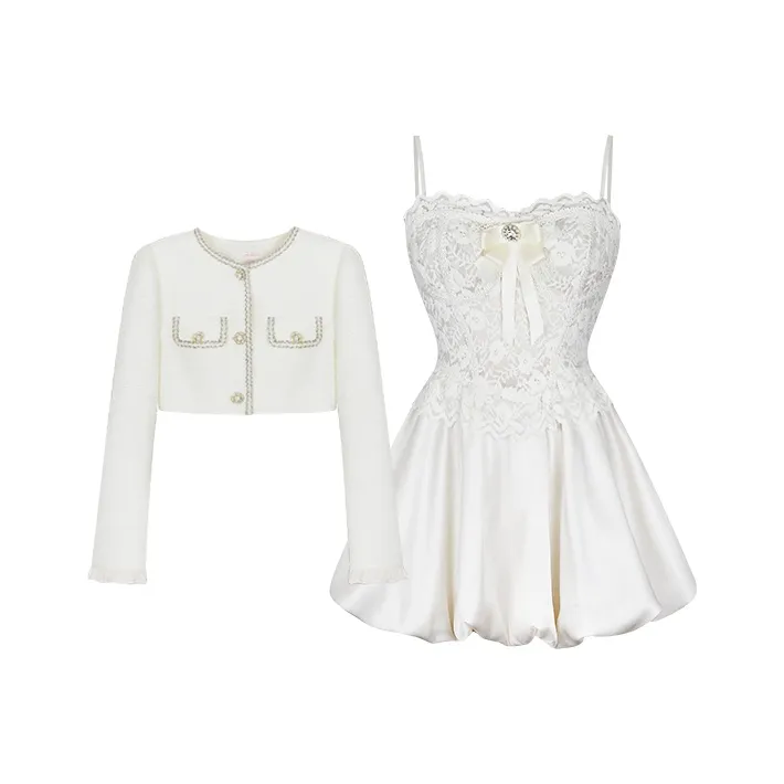 Абрикос Платье + Пальто Женские Комплекты с Юбкой