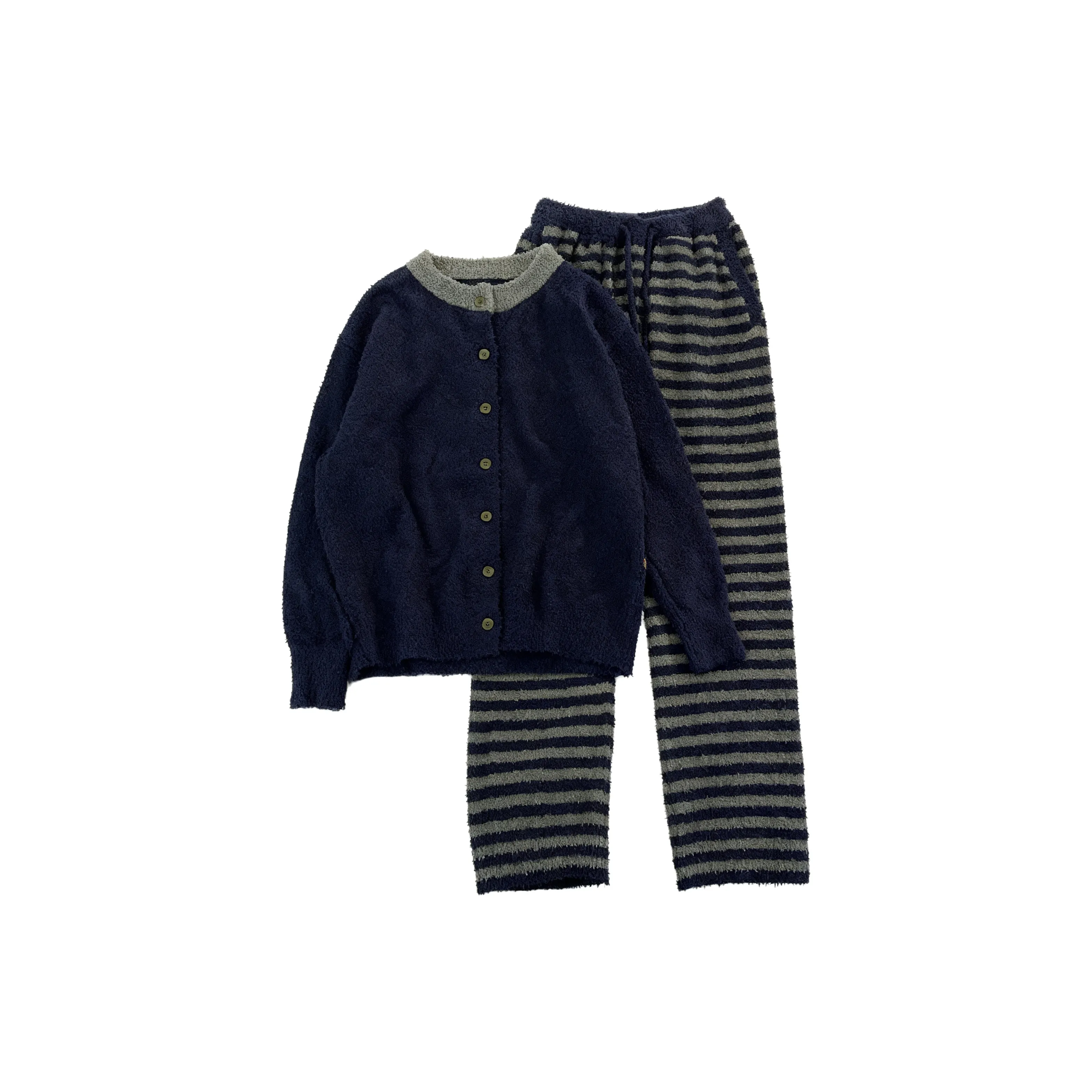 QIAOYUN Темно-синий Синий Женские Пижамные Комплекты