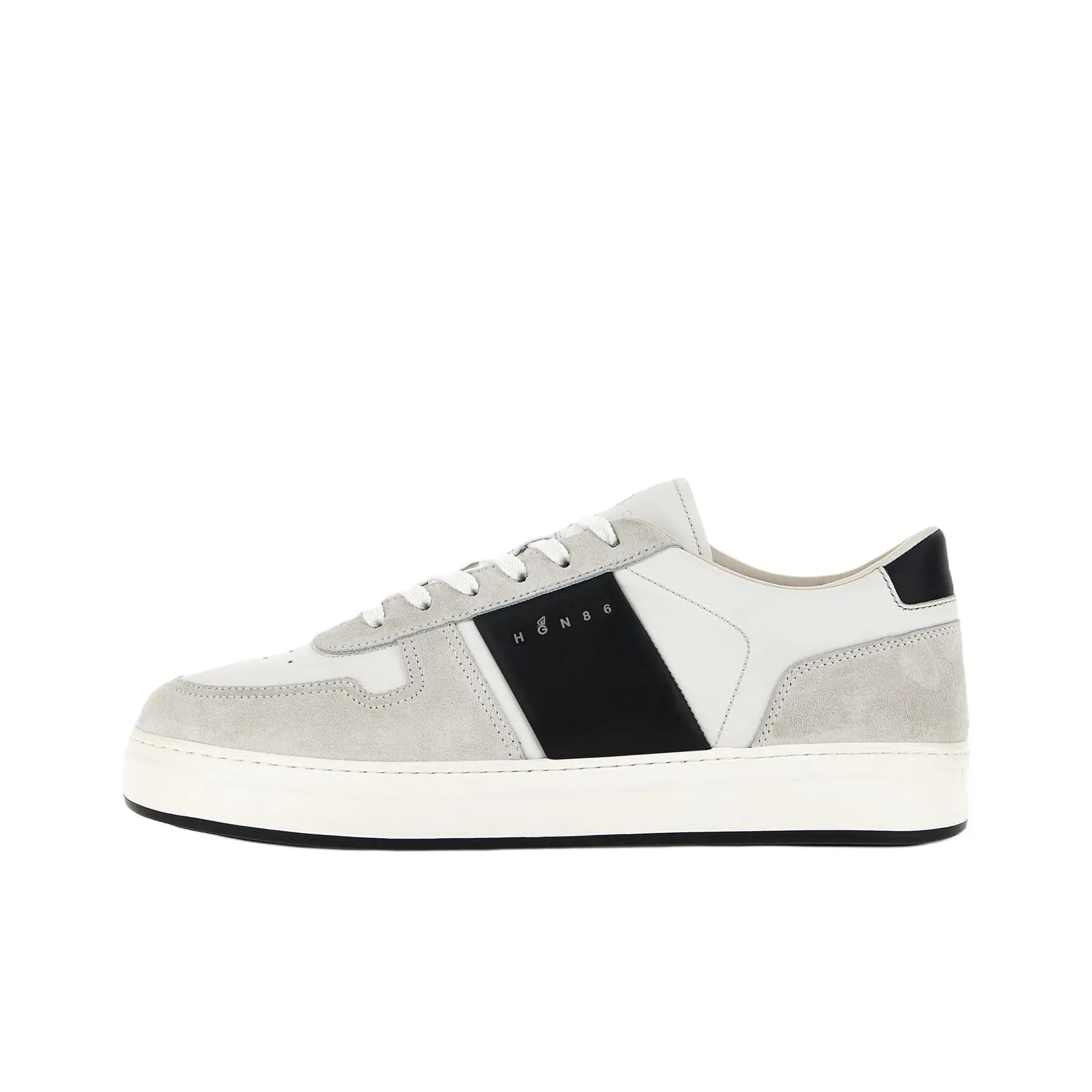 HOGAN Skateboard Shoes Men Low-Top White Gray