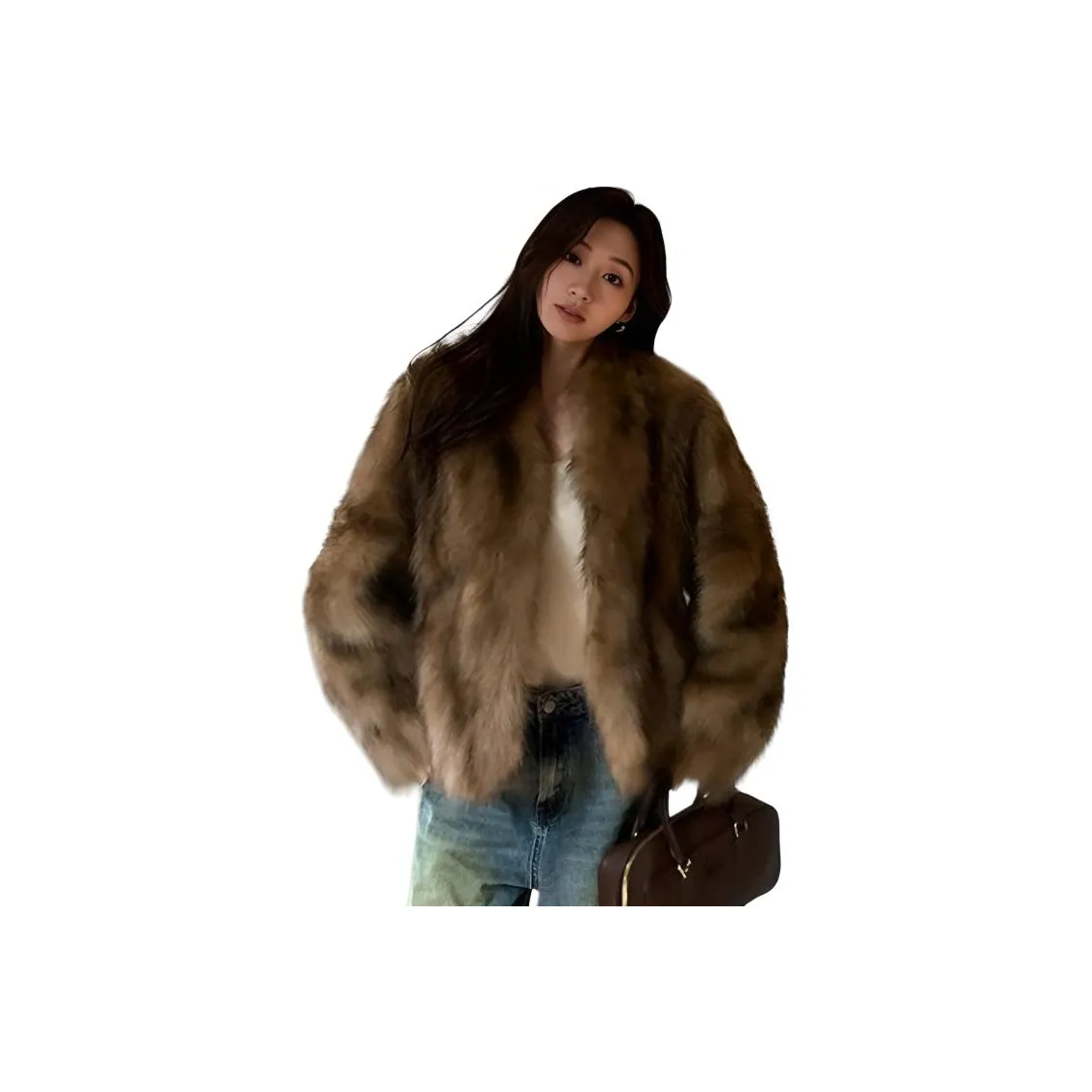 CHARM GLOW Кофе Женские Меховые изделия