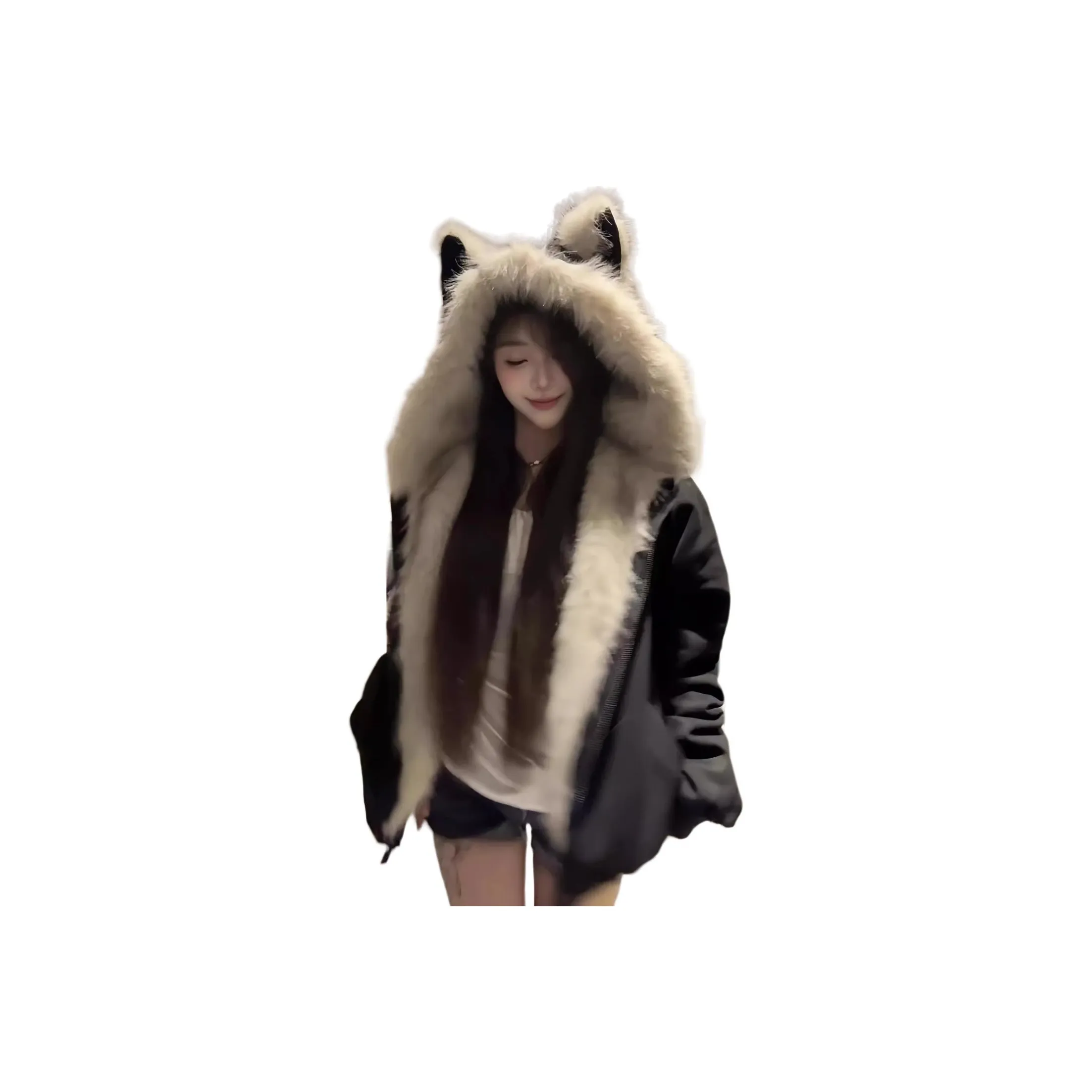 LANGQING Черный Женский пуховик