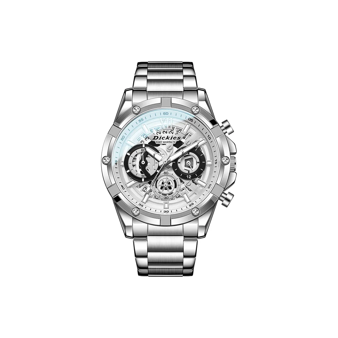 Dickies Кварцевый механизм стальной ремешок мужские часы серебристый циферблат