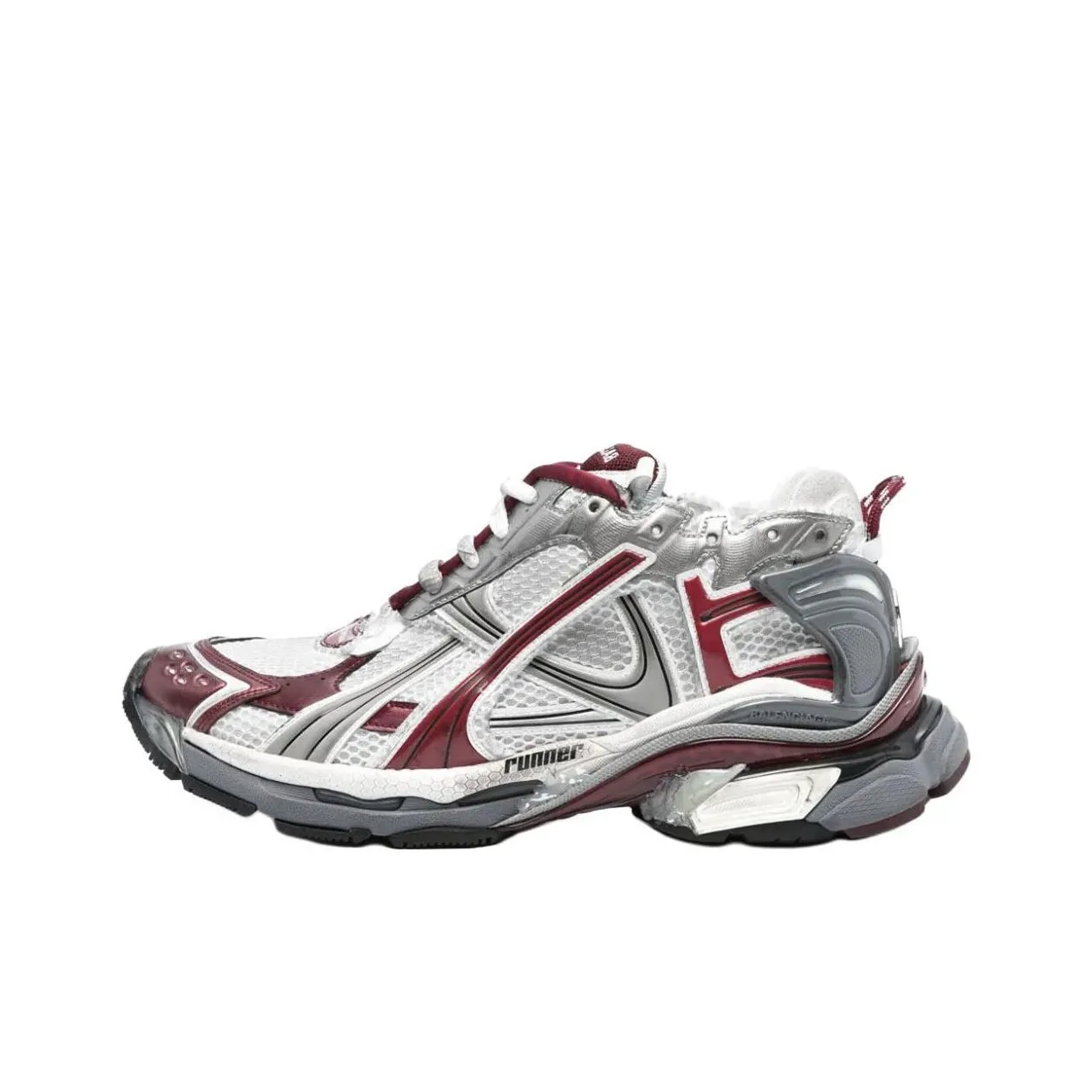 Balenciaga Runner Chunky Sneakers Men Low Top White Gray Red