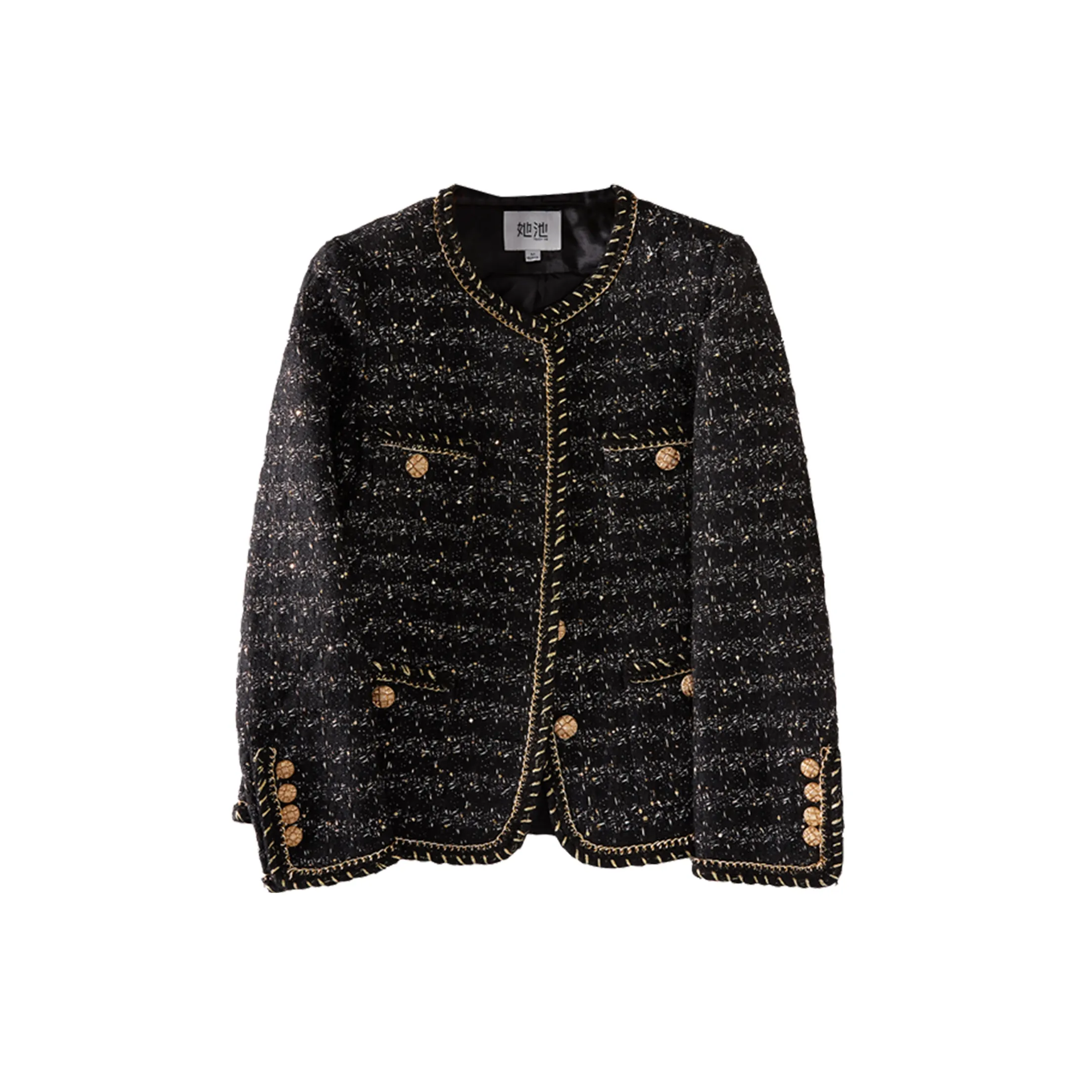 TOUCH Cropped Coat Women's Black Gold