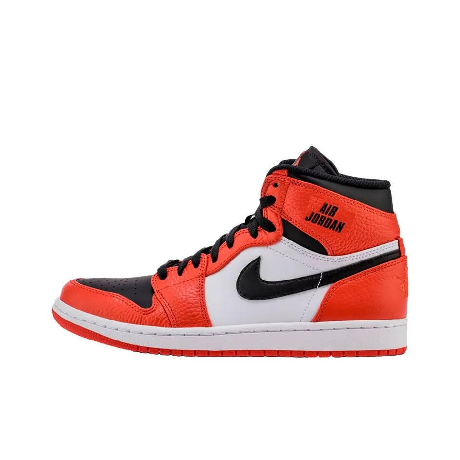Jordan Air Jordan 1 Vintage Basketball Shoes Unisex High Top Bright Orange/Black