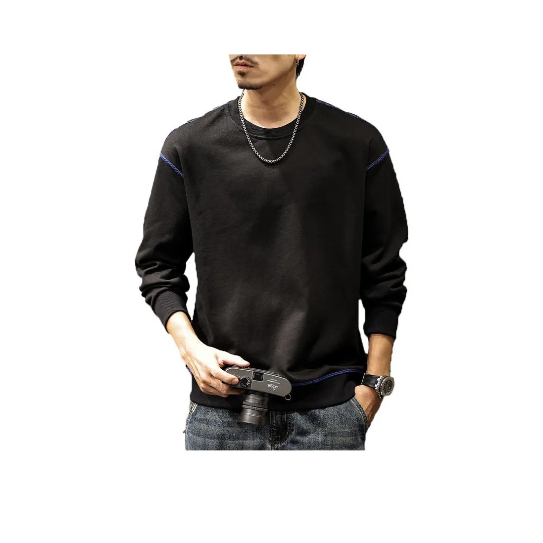 LUJIEBANG Черный Мужской Свитшот