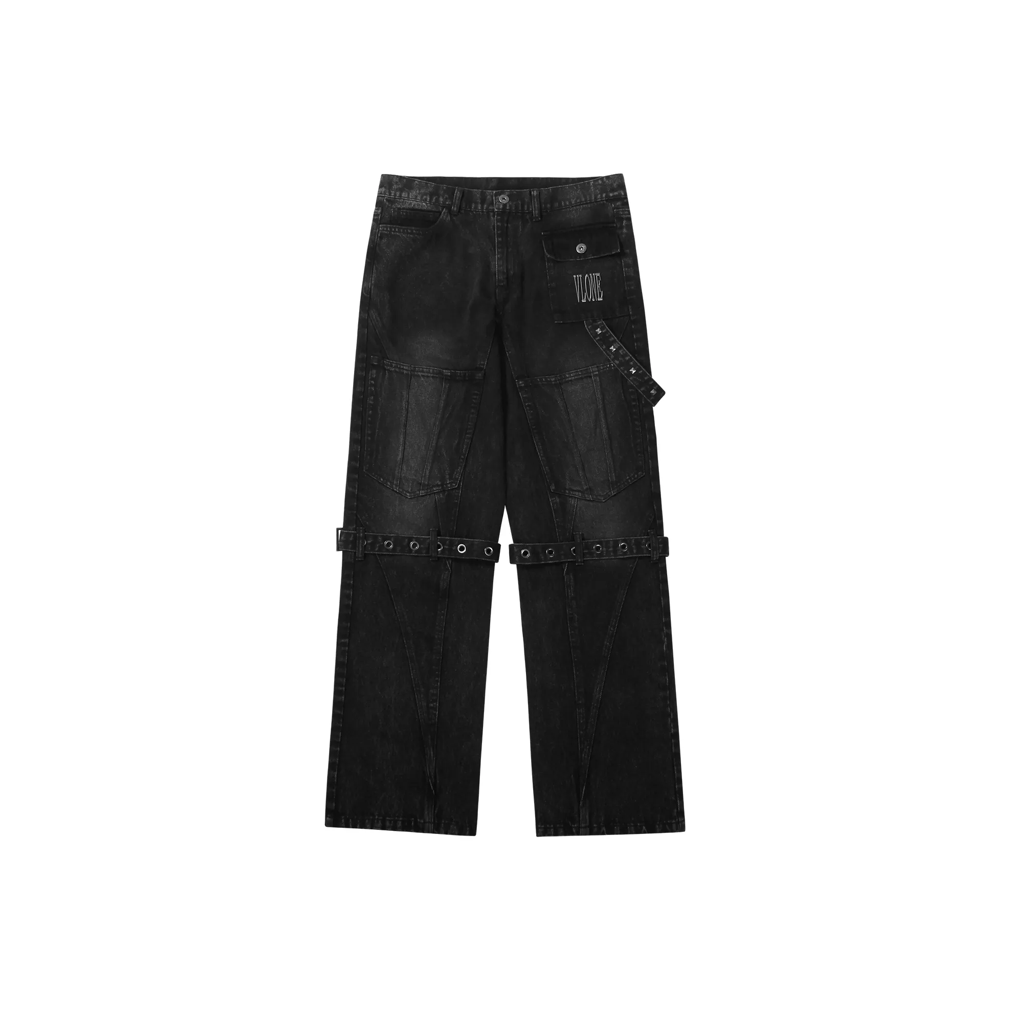 VLONE Черный Серебряный Унисекс Джинсы