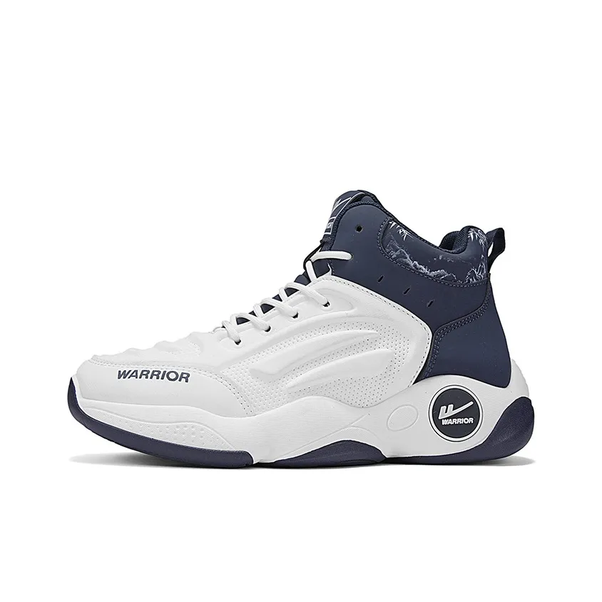 Warrior Амортизация Увеличение Высоты Устойчивость к Износу Противоскользящие Высокие Кроссовки для Беговых Тренировок Мужские Белый Темно-Синий