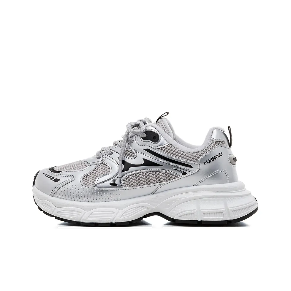 HUANQIU Термический Увеличивающий Высоту Противоскользящий Низкий Топ Кроссовки с Толстой Подошвой Женские Серебряные Серые
