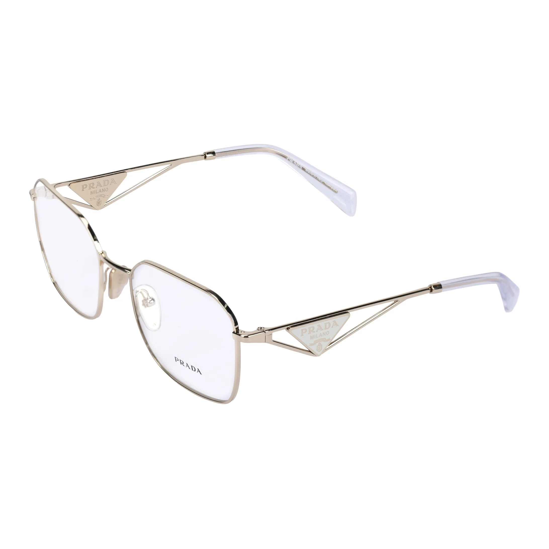PRADA Нерегулярная форма Оправы для очков Женские Золото