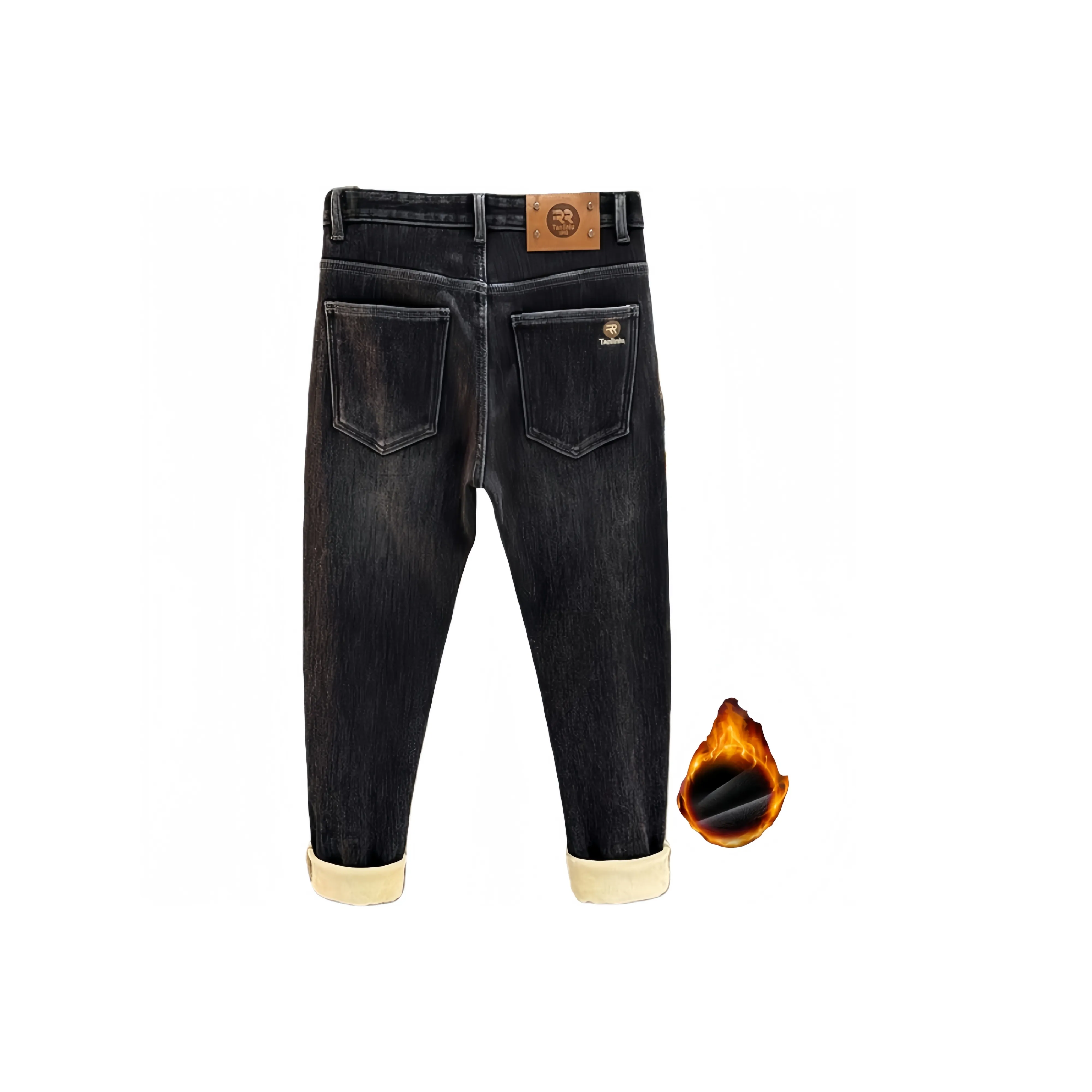 Chisportate Черные джинсы с флисовой подкладкой унисекс