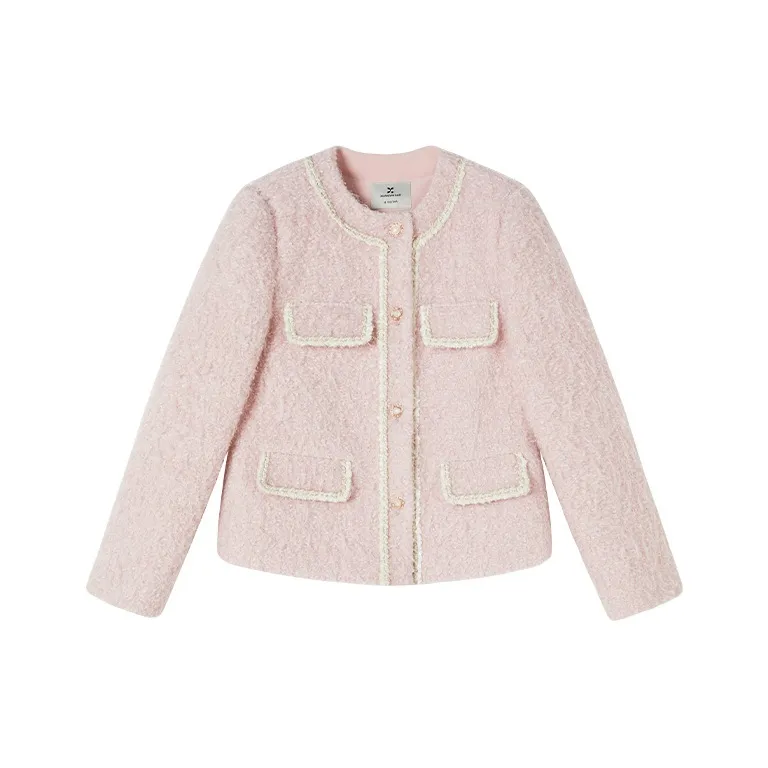 XIANGYING Silver Peony Women's Short Coat XIANGYING Серебряный Пион Женское Короткое Пальто