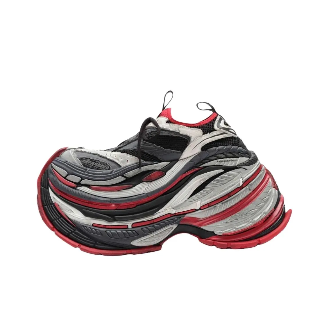 Balenciaga Chunky Sneakers Men Low Top Gray Red