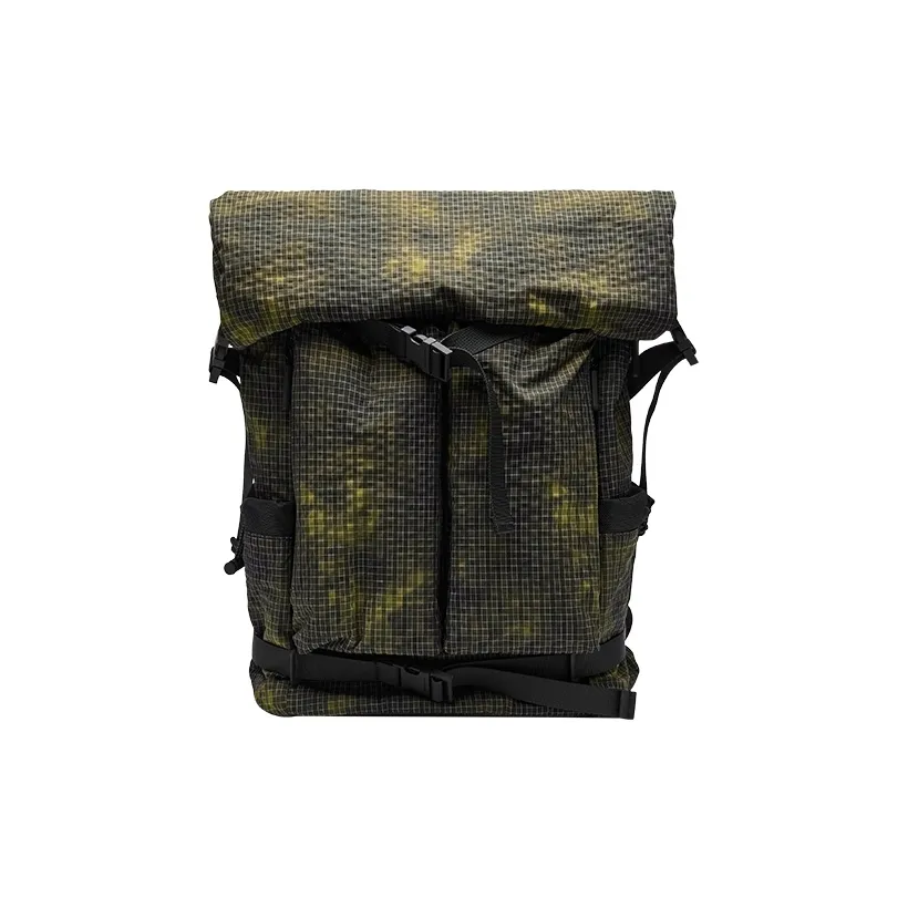 URBAN REVIVO Ткань Рюкзак Стандартный Мужской Темно-зеленый Клетка