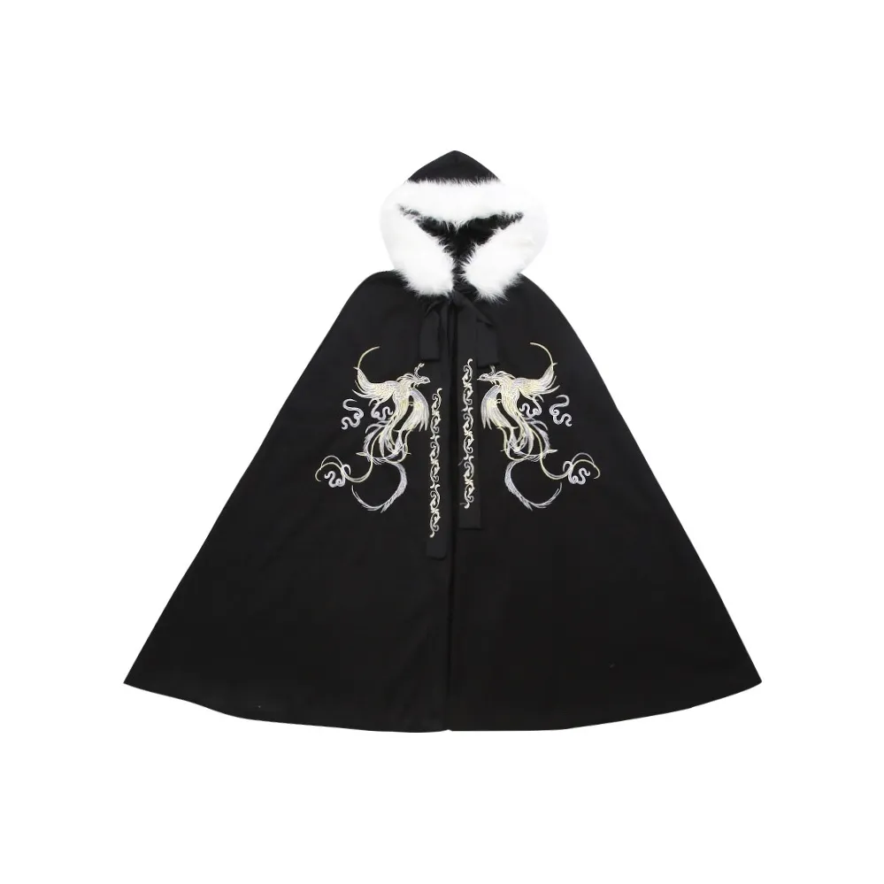 HUANLINGSI Черный Плащ Мужской Ханьфу
