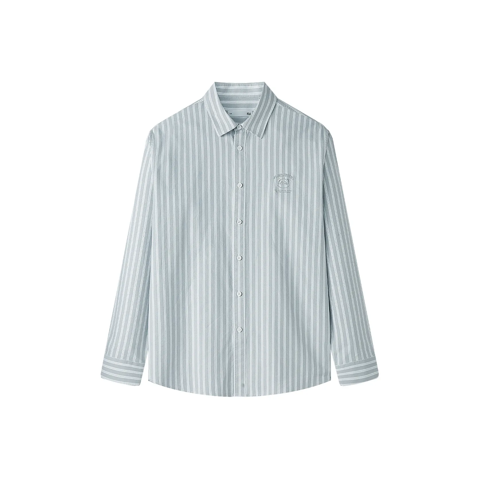HLA Светло-серый Полосы 23 Мужские Рубашки