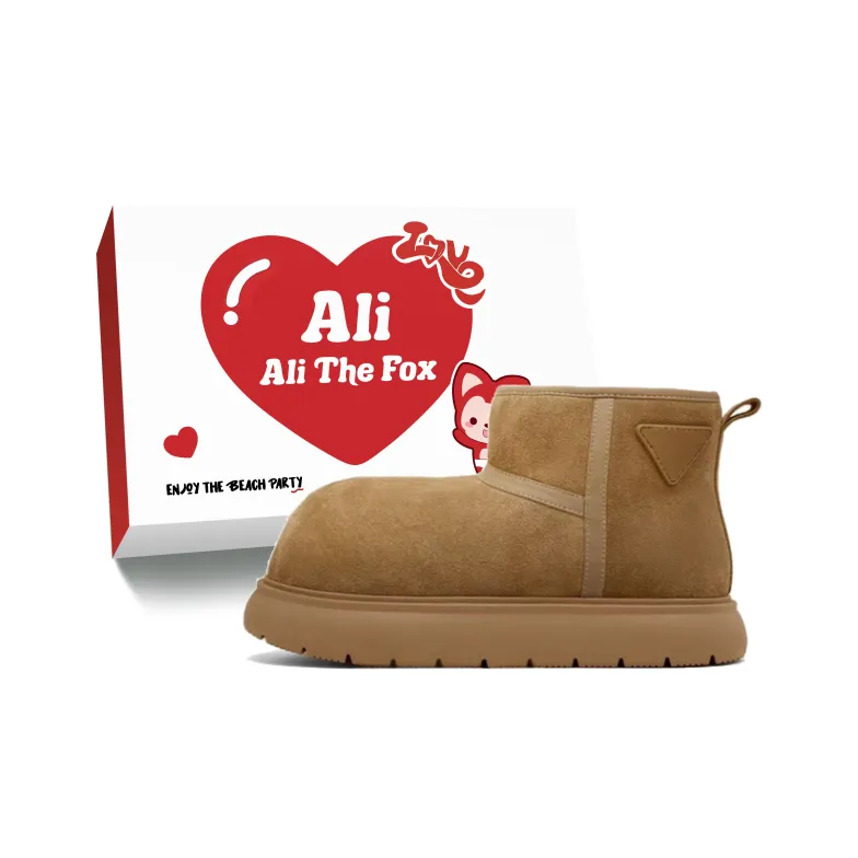 Али Тх Фокс Флис С подкладкой Теплый Минималистский стиль Универсальный Короткие Снежные ботинки Женские