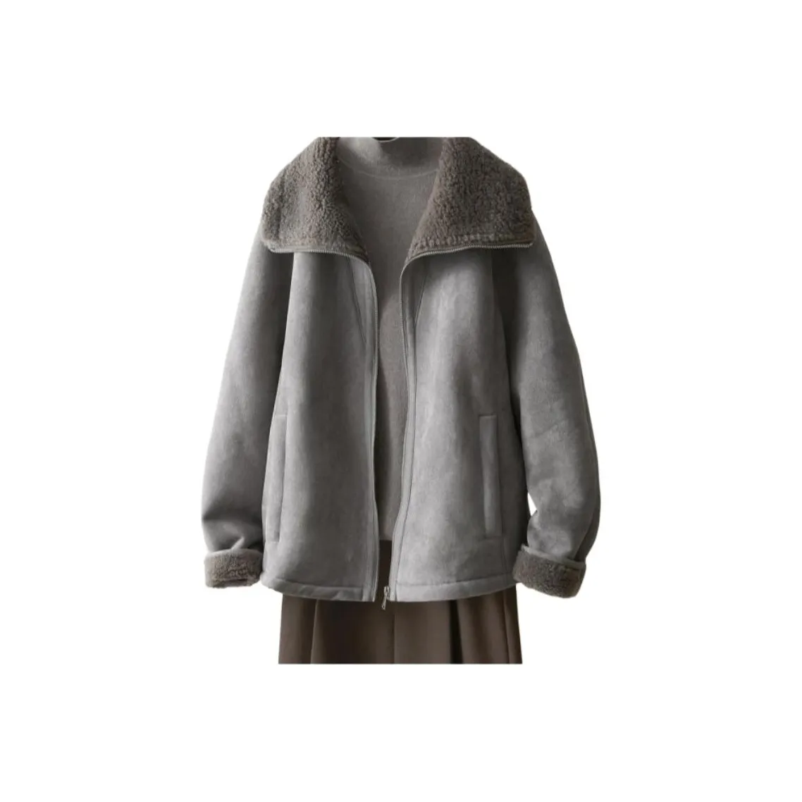 IHIMI Тауповый Женский Бархатный Куртки