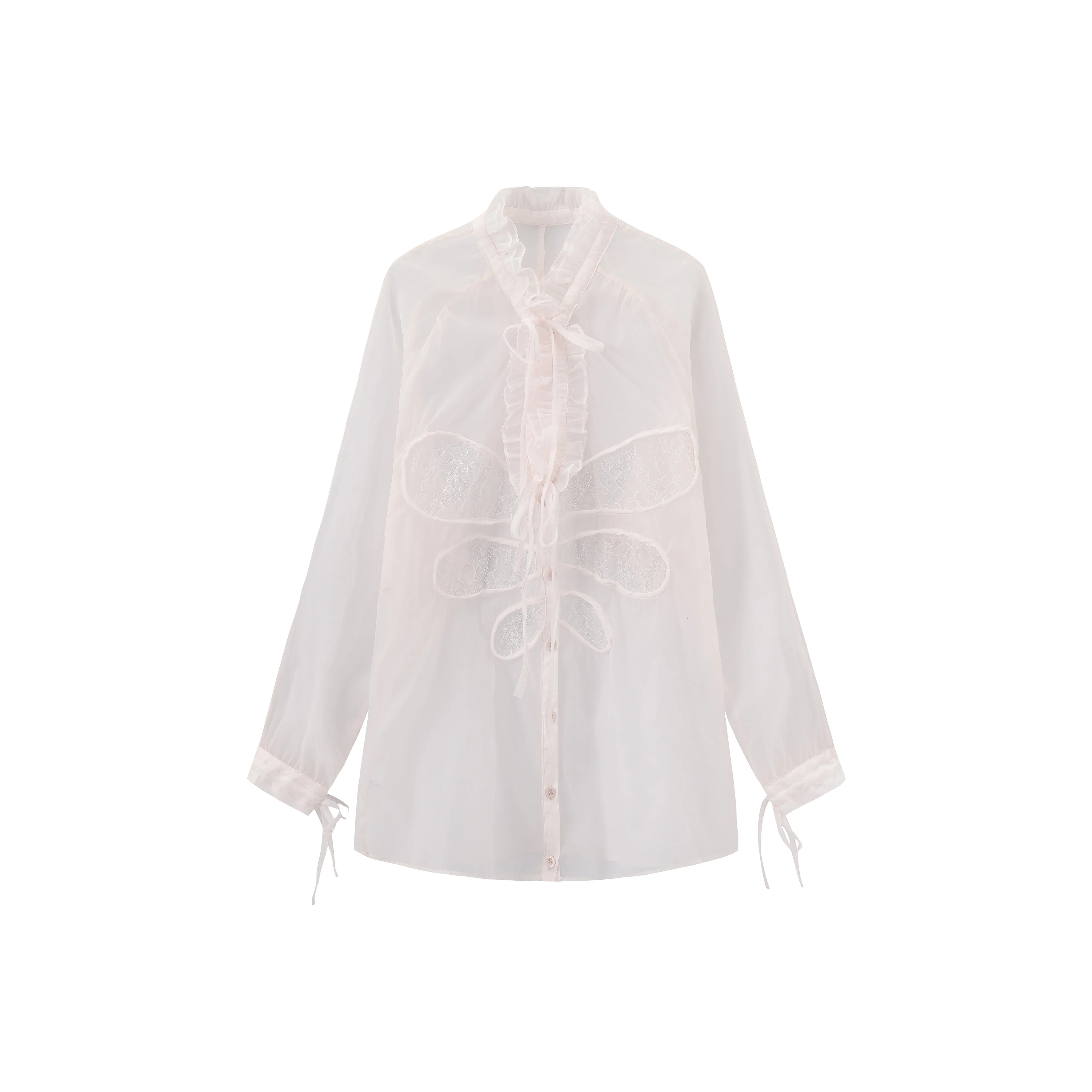 DND4DES Светло-розовый Прозрачный Женские Рубашки