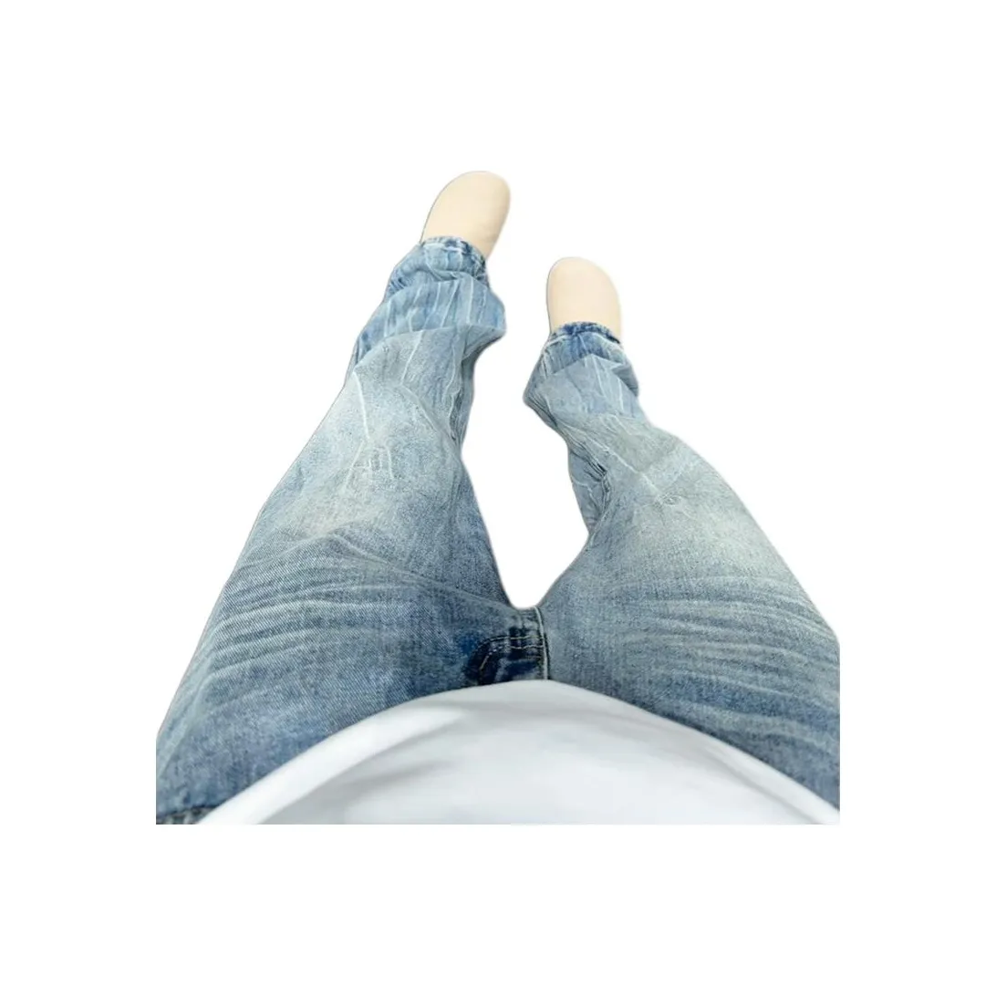 DAFK Ice Blue Semi Elastic Waist Men's Jeans DAFK Ледяной Синий Полу-Эластичный Пояс Мужские Джинсы