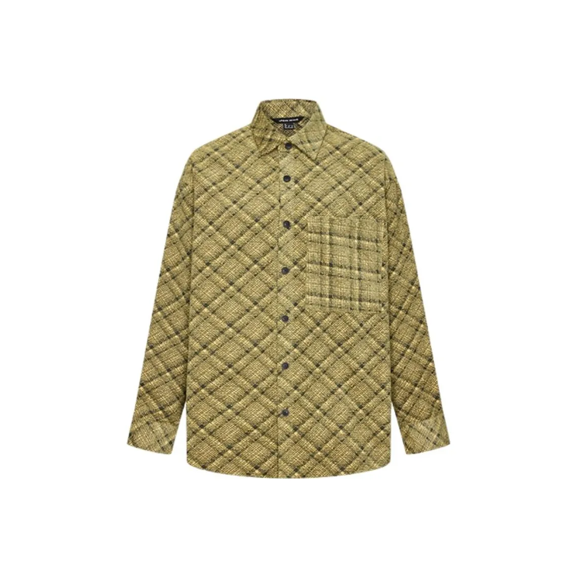 URBAN REVIVO Коричневый Зеленый Клетка Мужская Рубашка