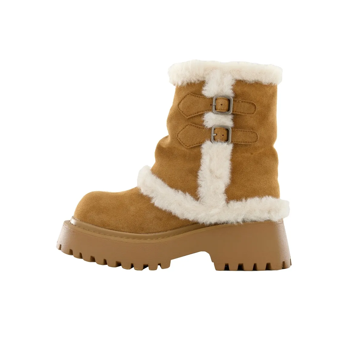 HERLOOK Круглый носок Флисовые утепленные сноубутсы Носки Crew Платформа Рекомендуемая высота Увеличение Женские