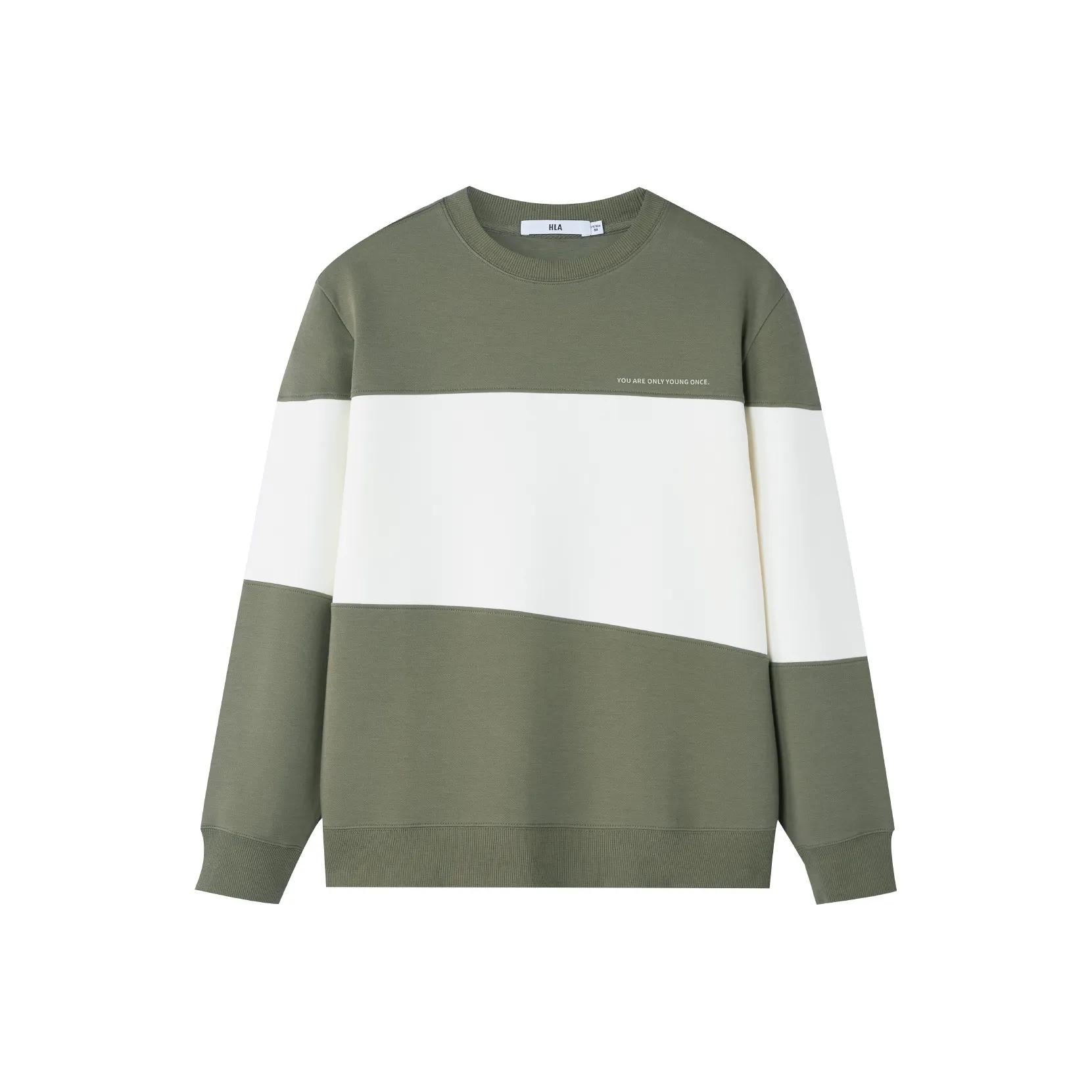 HLA Темно-зеленый Комбинированный L8 Мужские Свитшоты