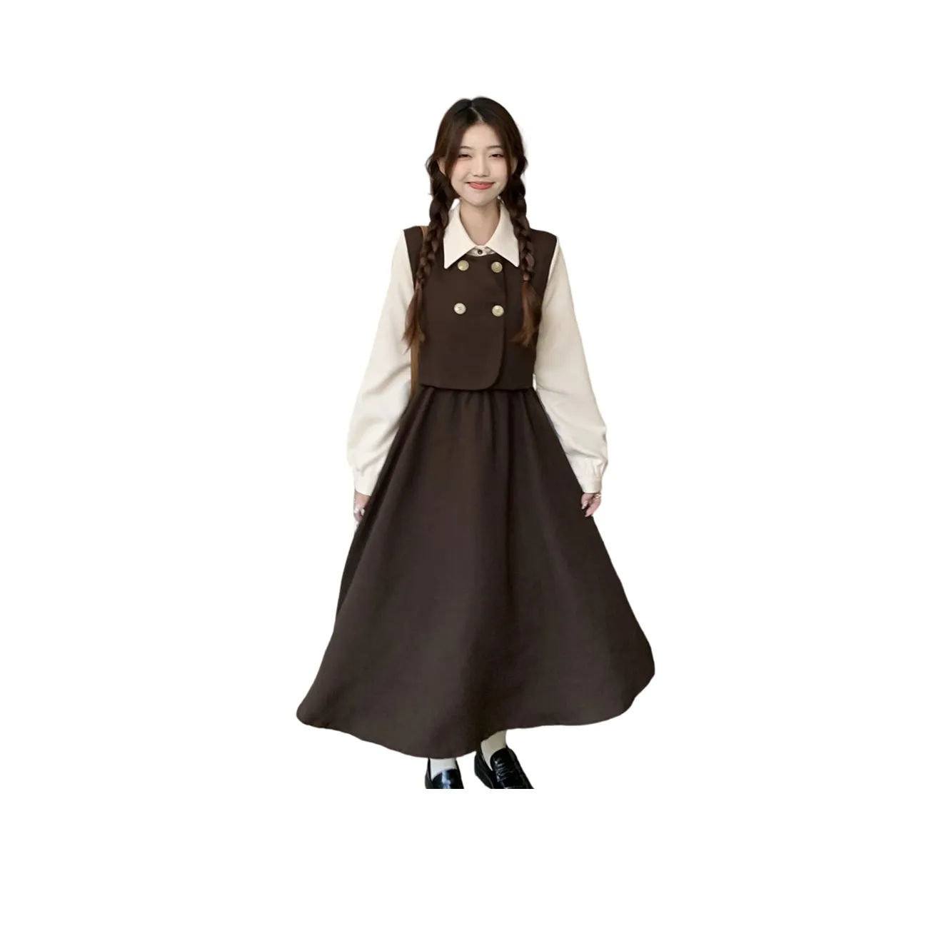 GRAYISMOON Длинное платье с длинными рукавами женское