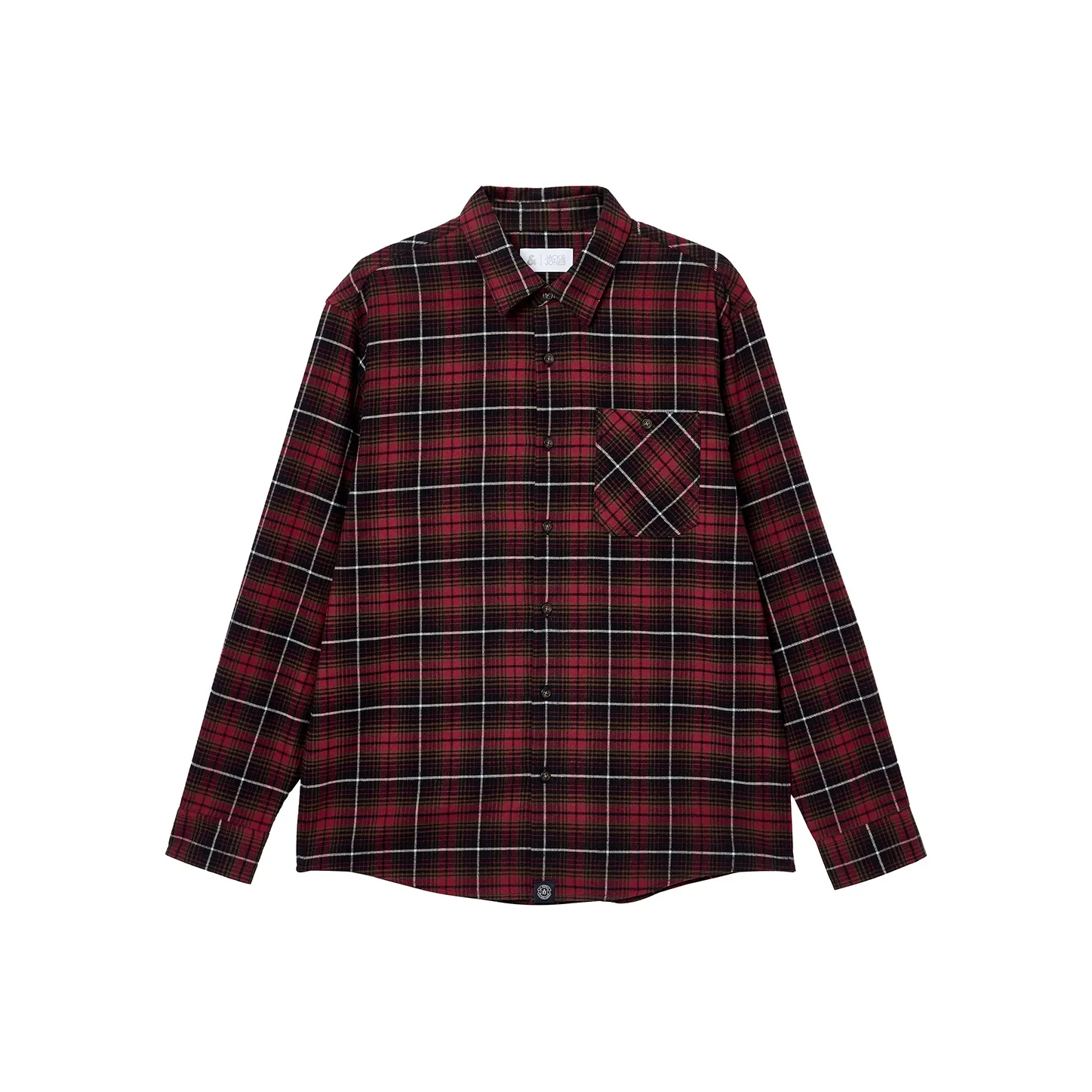 JACK JONES F15 Мужская рубашка бордового цвета