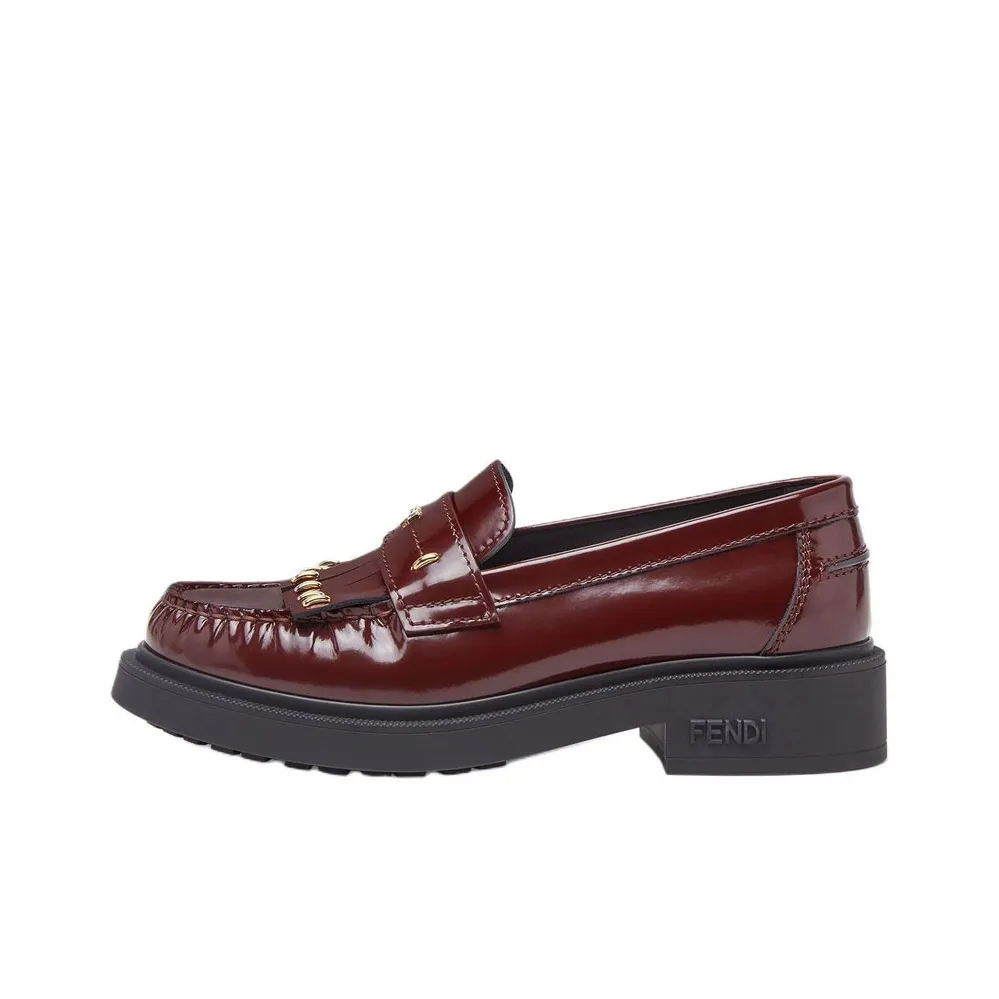 FENDI Loafers Women's Burgundy