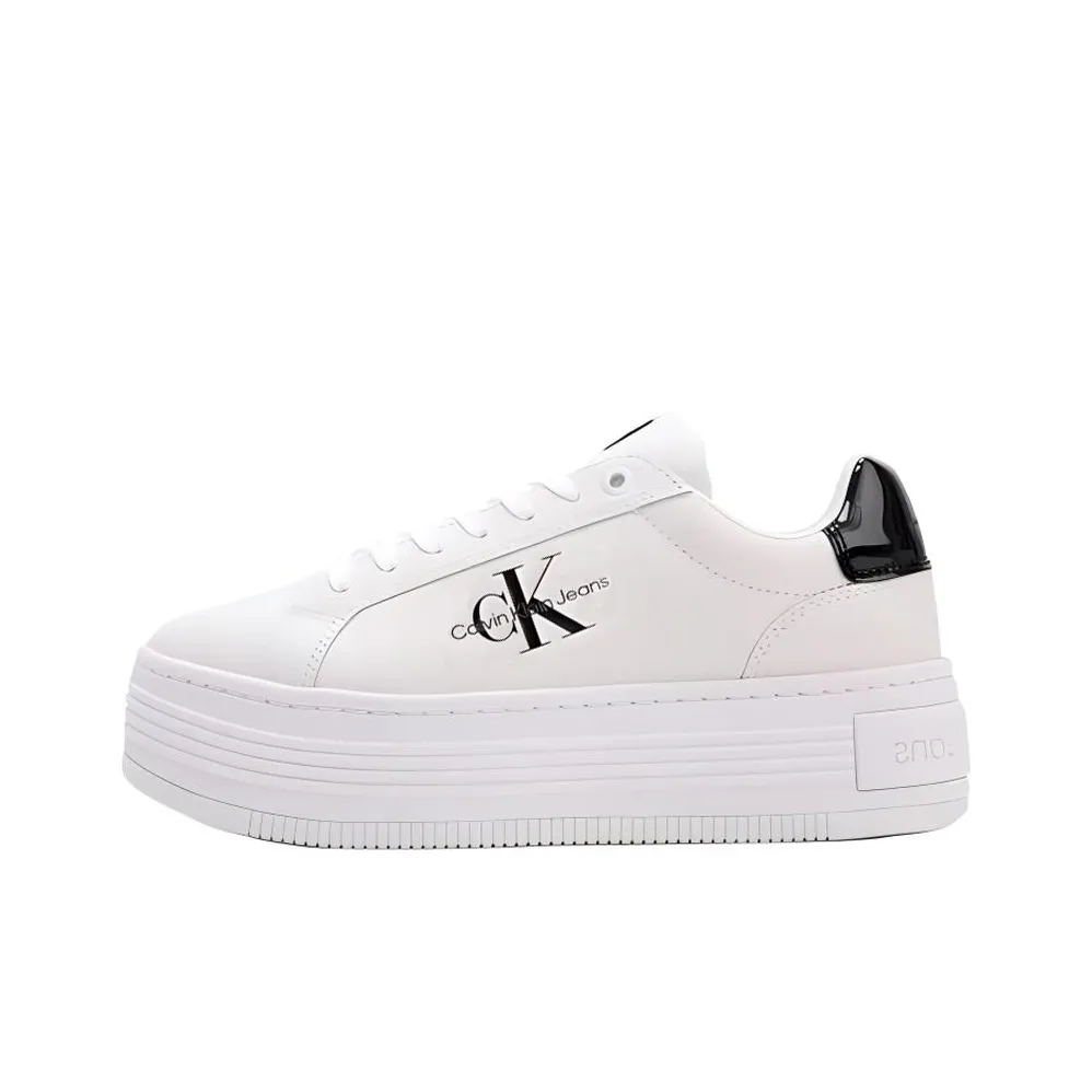 CKJ CALVIN KLEIN JEANS Skateboard Shoes Women's Low Top White