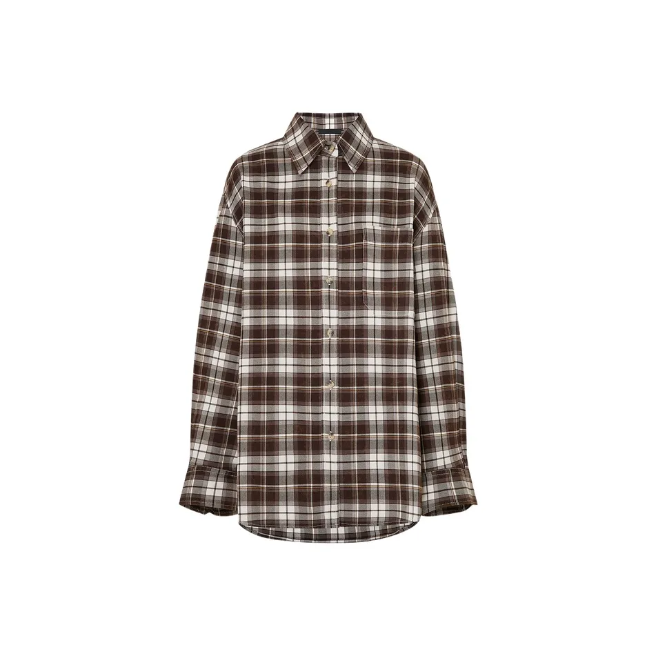 MO&CO Коричневая клетка Женские рубашки