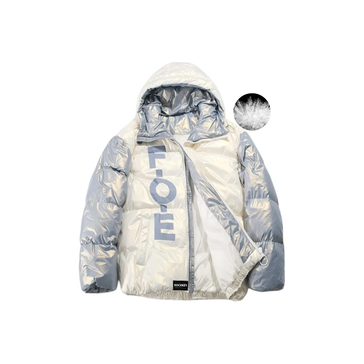SOCKKEY Белый Синий Унисекс Пуховики