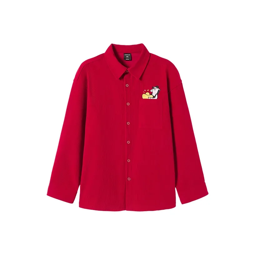 WAYNEXZAVIER Red Men's Shirts WAYNEXZAVIER Красные Мужские Рубашки