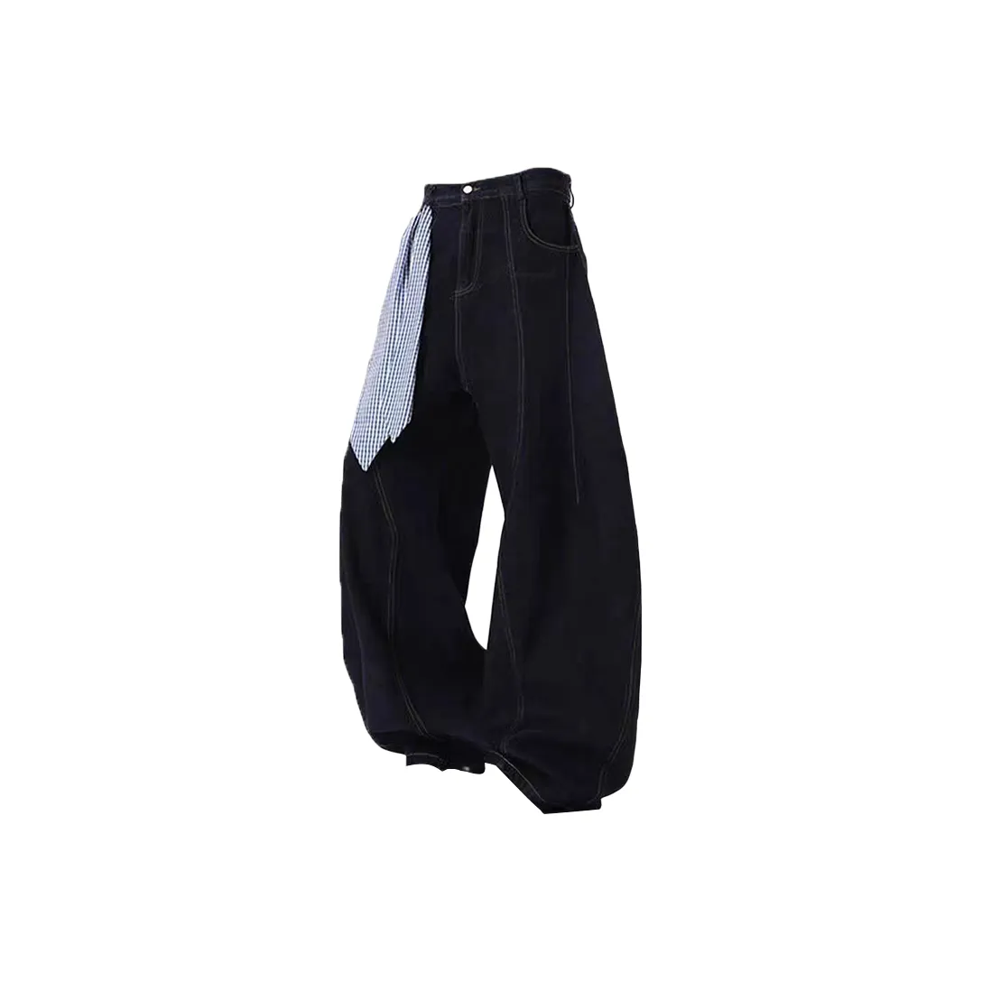 YIWANSHIDUO Темно-синий Унисекс Джинсы