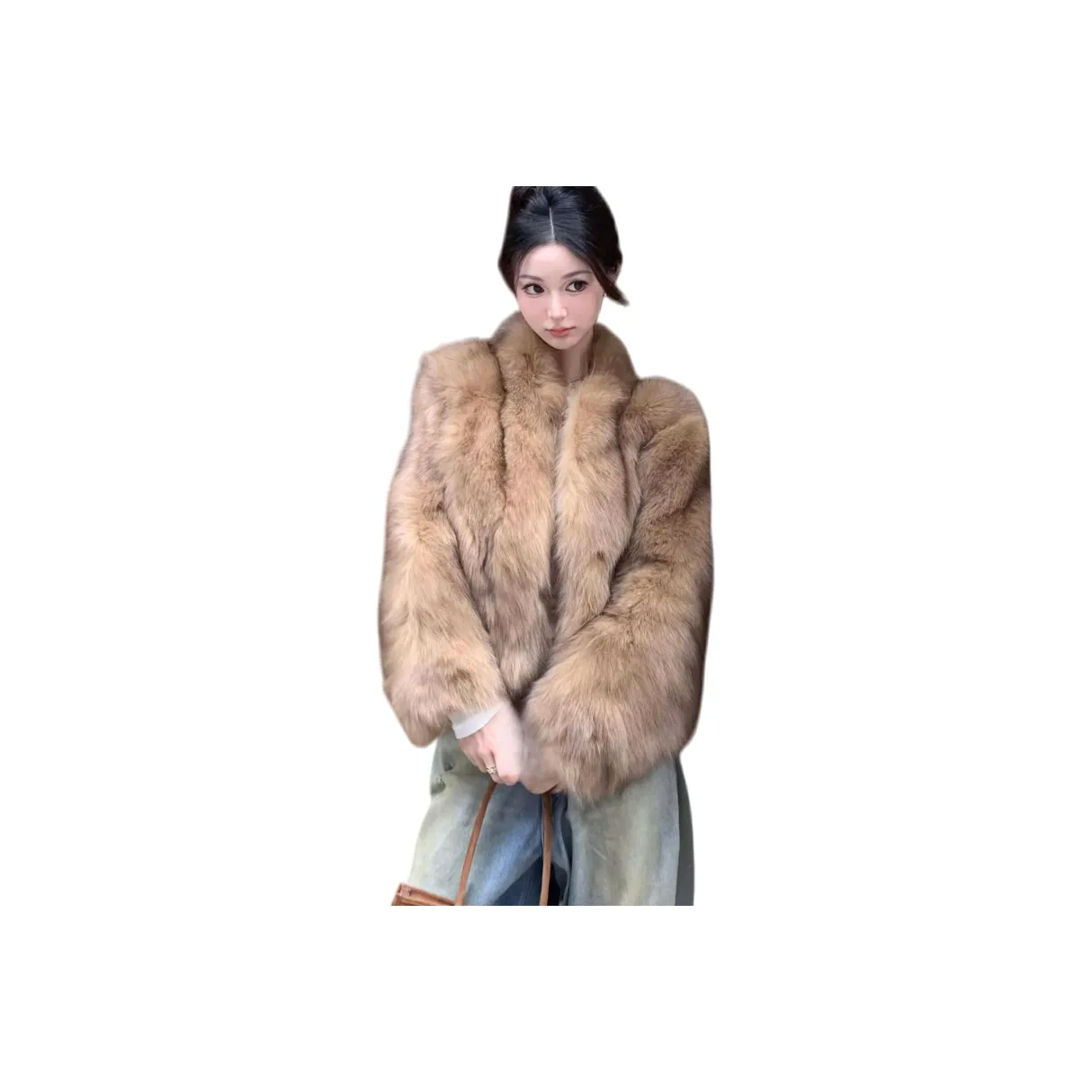 ZEKIKO STUDIO Смешанный Янтарный Коричневый Женские Меховые изделия