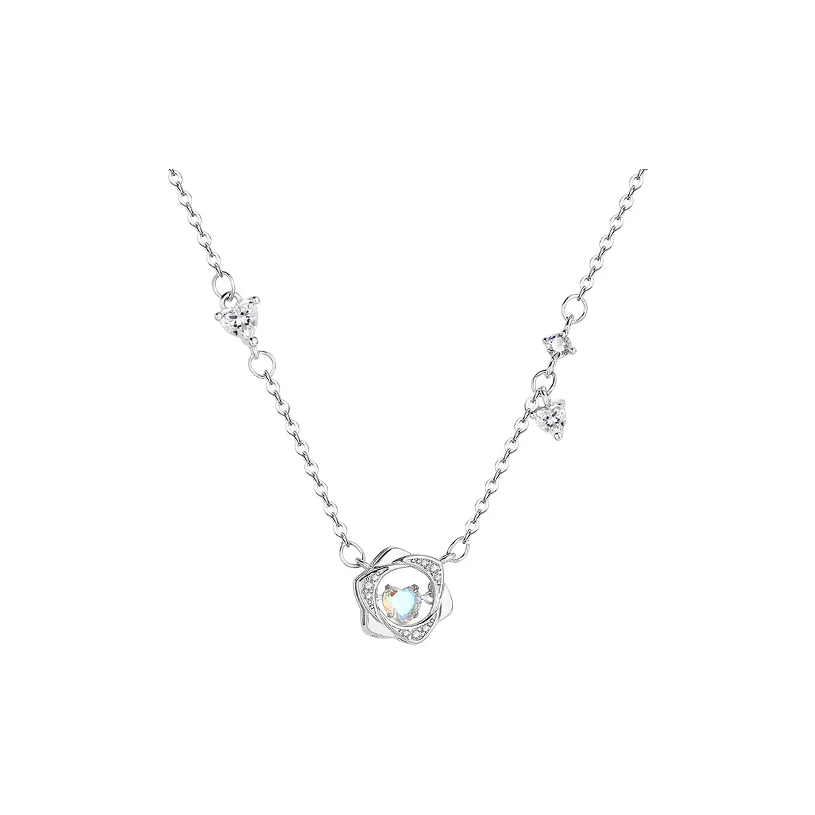 LINGSHIYUE Цветное стекло Нефритовые ожерелья Женские