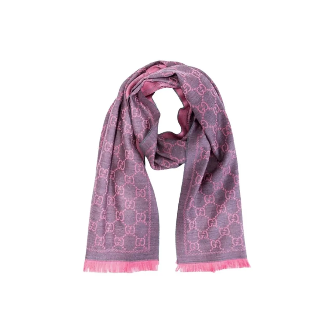 GUCCI GG Вязаные шарфы Женские Серый Розовый