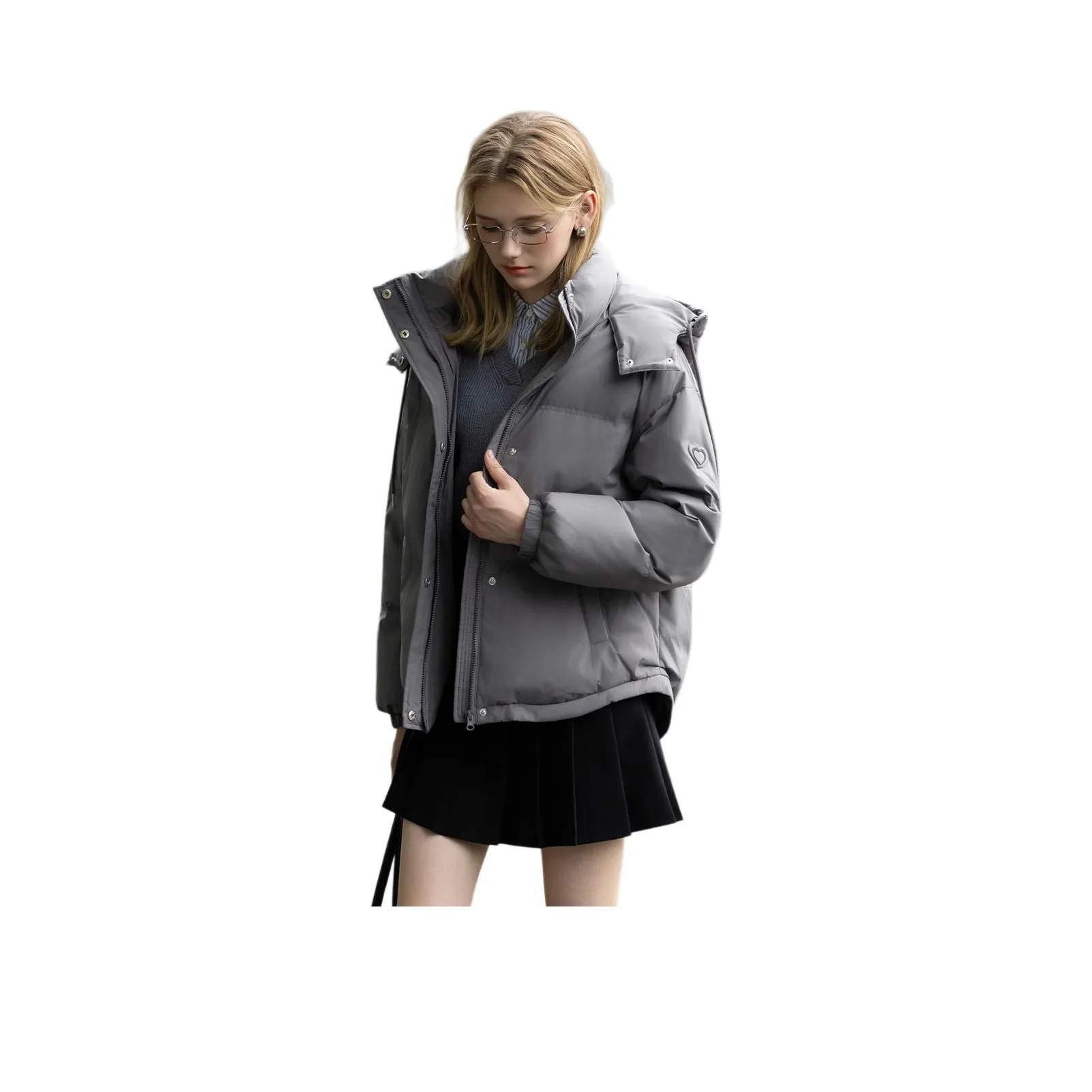 Tonlion Carbon Gray Women's Down Jackets Tonlion Углеродный Серый Женские Пуховики