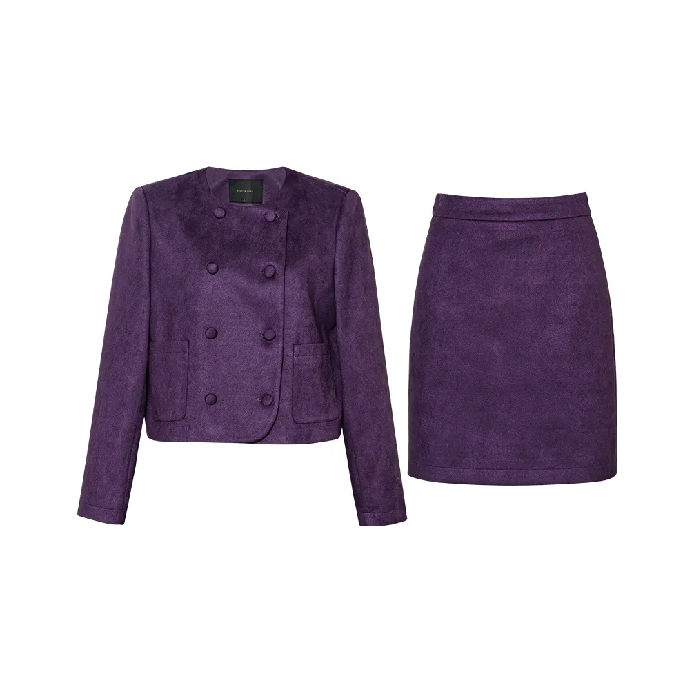 ROEYSHOUSE Темно-фиолетовый женский комплект с юбкой