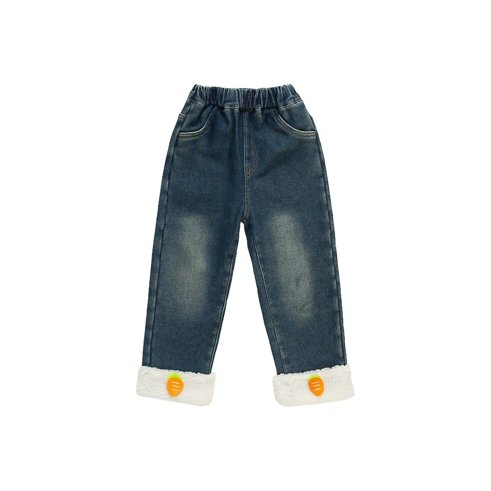 RHOBESAM CHIC Колокольчик Морковный Флис Линейные Джинсы Цвет изображения Kids Джинсы