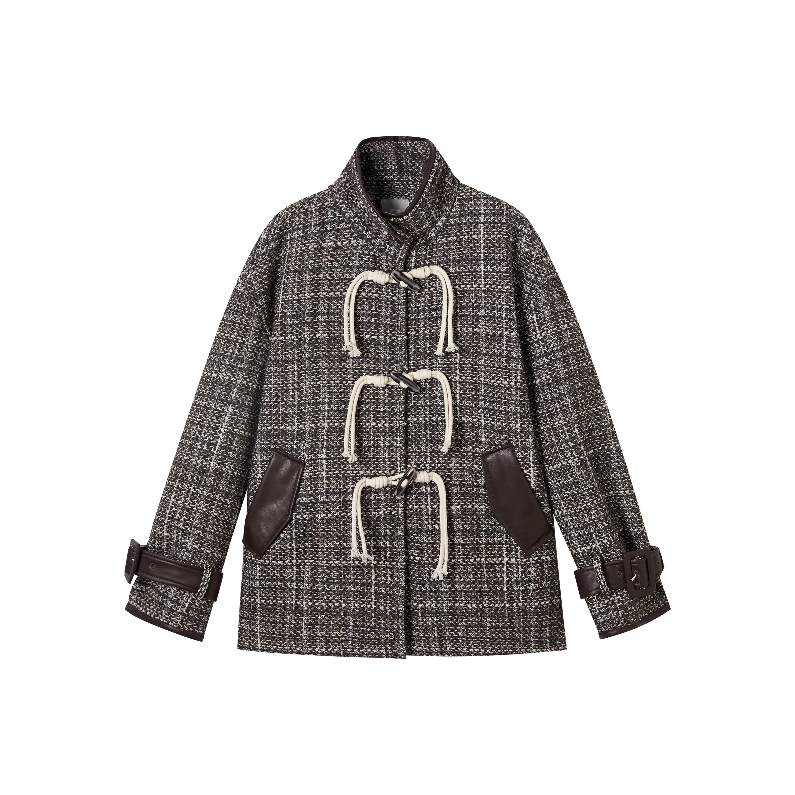 DIALOGUE Винтажный кофе Коричневая клетка Женское пальто