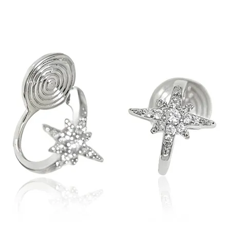 VKVK Титановая сталь + Циркон Картилаж Нижняя заколка Серьги Женские