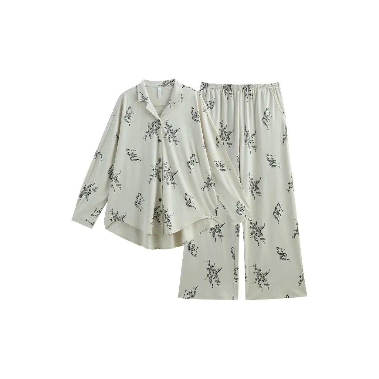 Same Language Пижамный комплект Женские Бумажный Белый Цвет · Травяной