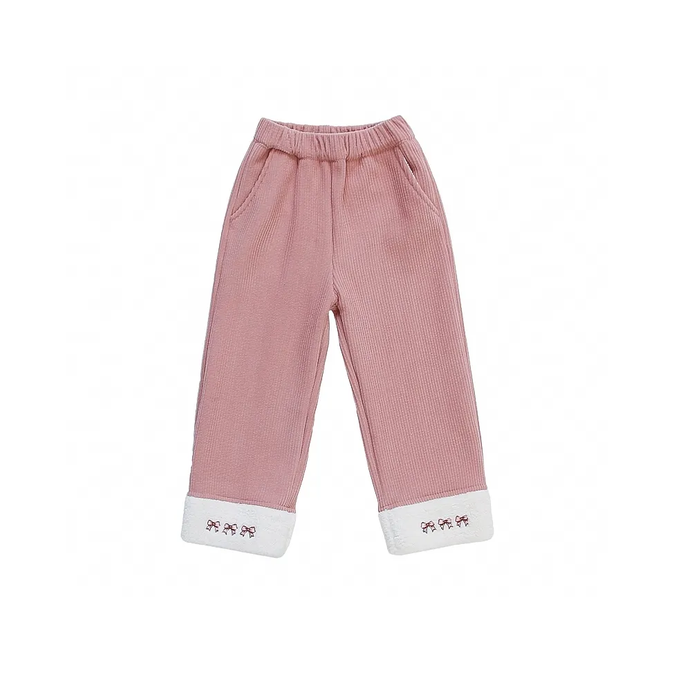 RHOBESAM Chicbell Bowknot Вельветовые Брюки Розовые Детские Тренировочные Штаны