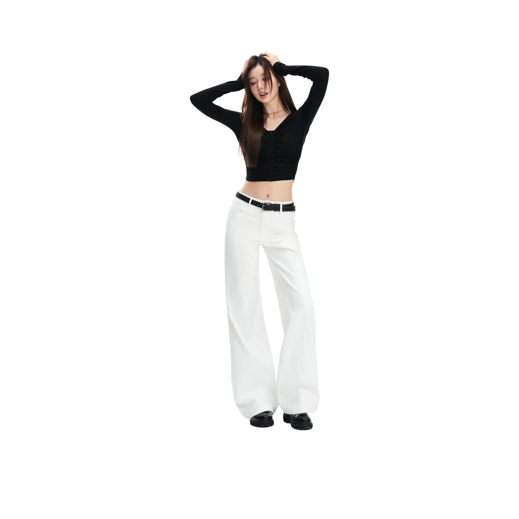 STGX Черный и Белый Женские Повседневные Брюки