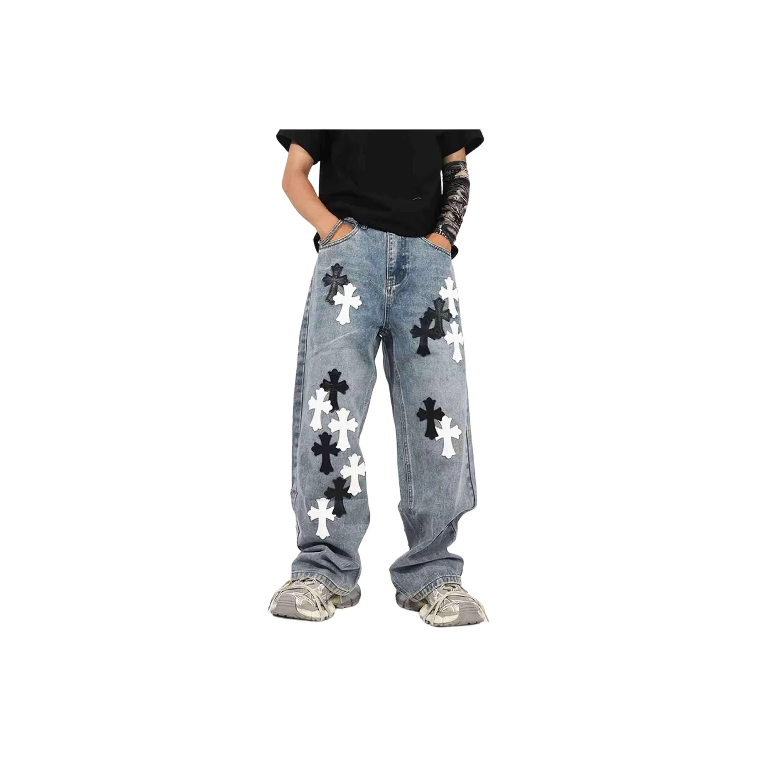 PISYPOX Blue Unisex Jeans PISYPOX Синий Унисекс Джинсы