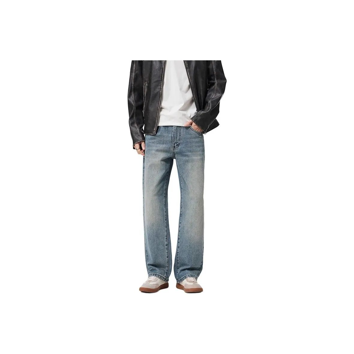 CHAORENBANG Белый Градиент Синий Мужские Джинсы