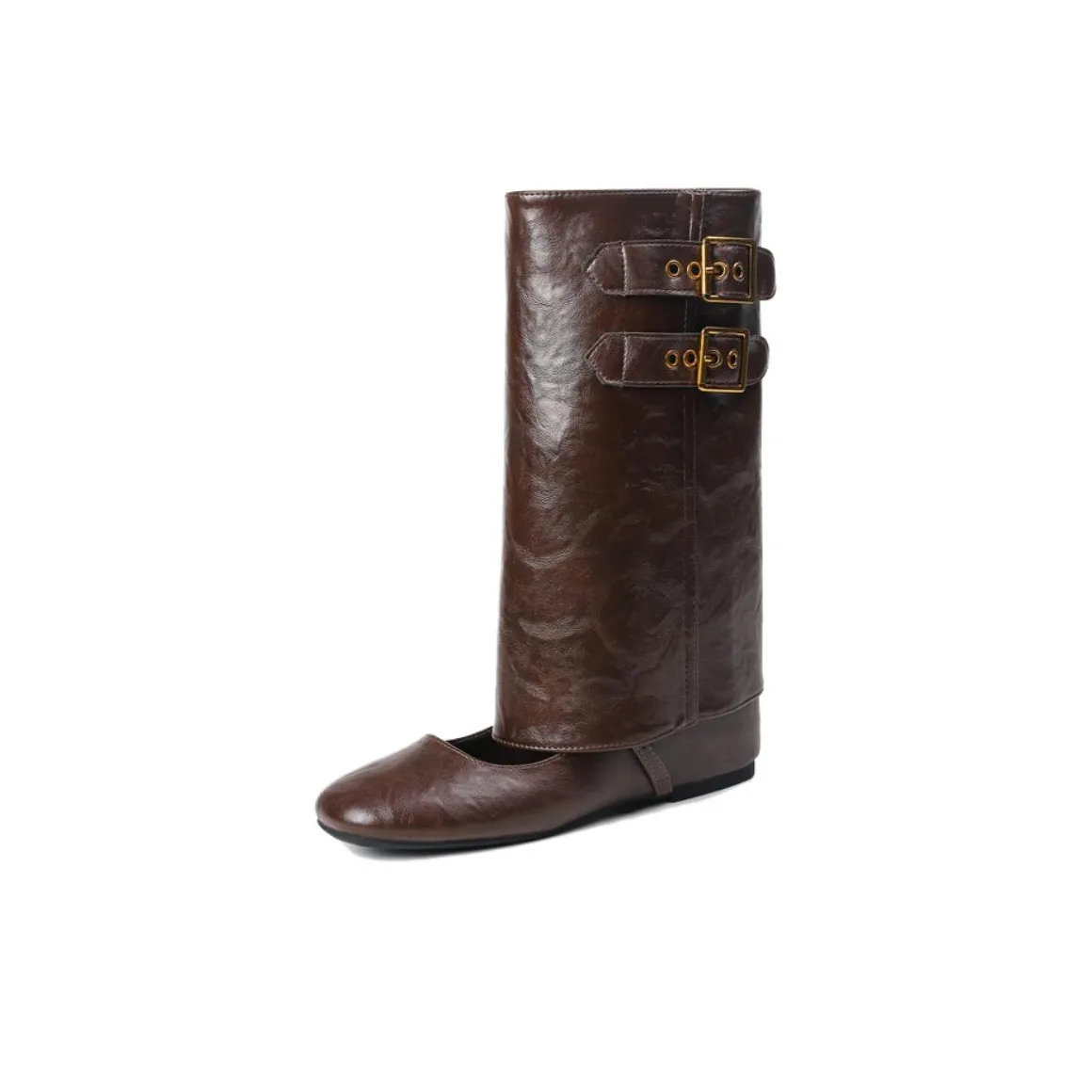 GOSO Высокие сапоги на щиколотку коричневые женские